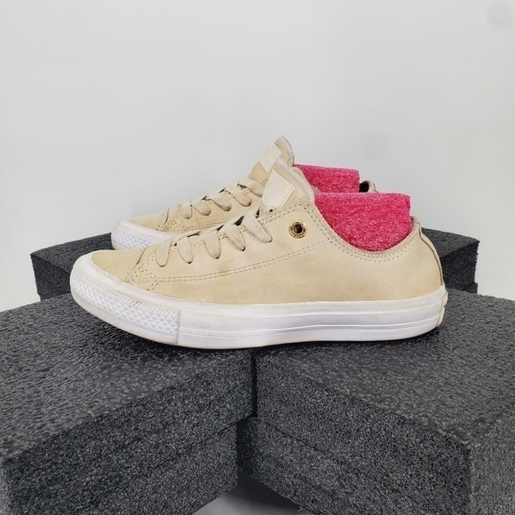 Converse Chuck II Craft Leather Low Top Women 7 Shoes 555956C Sneakers - Picture 12 of 14